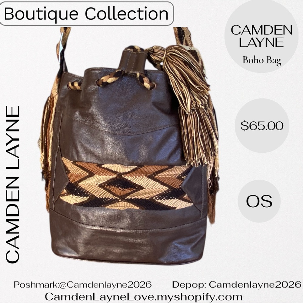 Camden Layne Boho Brown and Tan Shoulder Bag - Picture 4 of 11